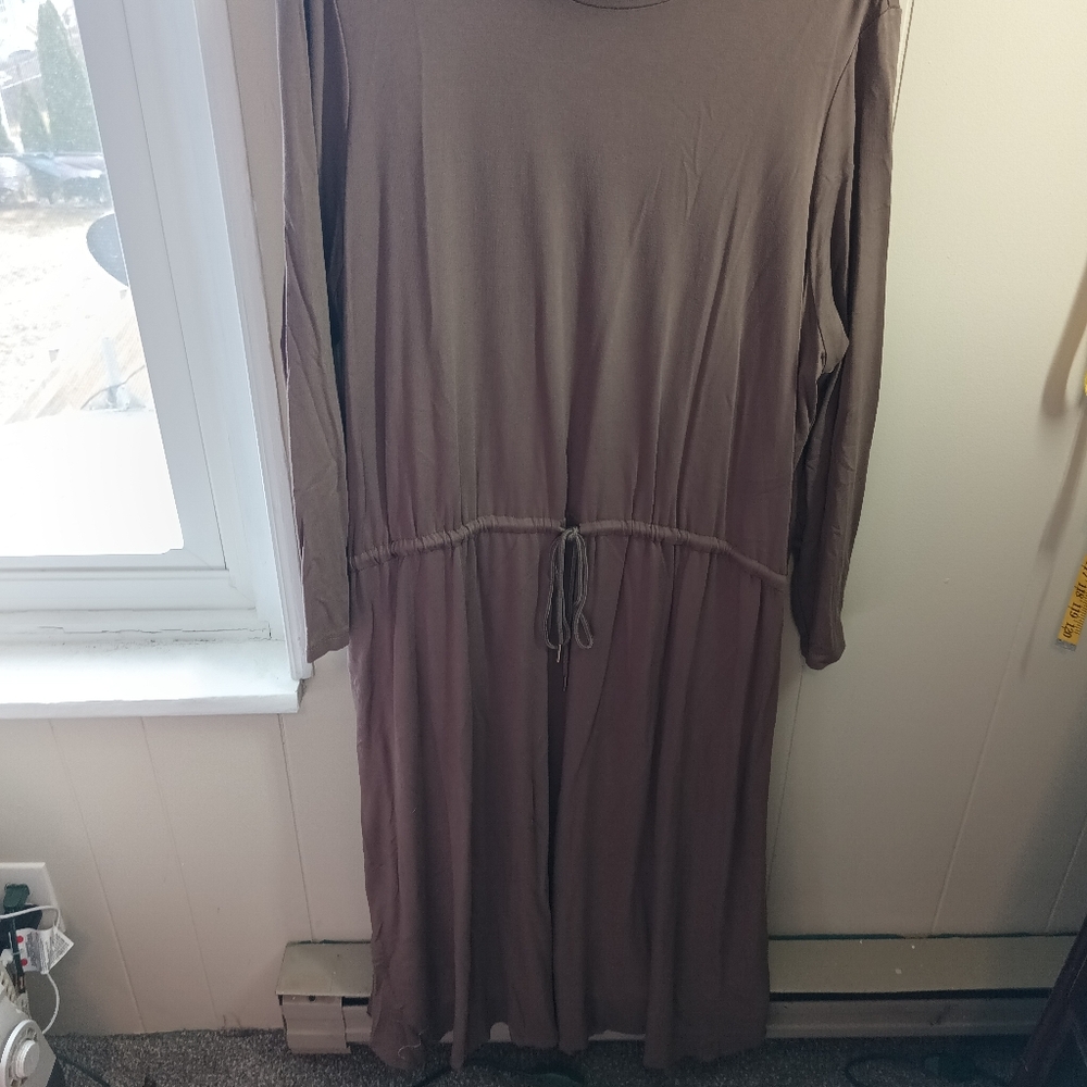 Brown Long Sleeve Dress